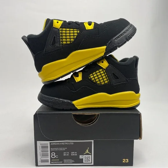 Nike Air Jordan 4 Retro TD “Thunder/Tour Yellow” 2023 - Picture 3 of 4